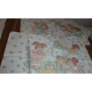 VTG Cabbage Patch Original 1983 Twin Size Flat Sheet & 2 Pillow Cases